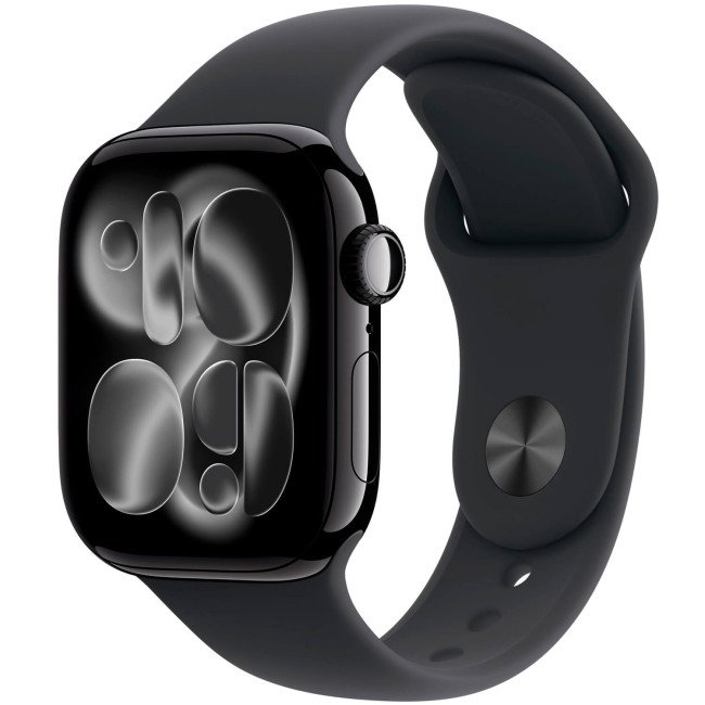Apple Watch Series 11 42mm Jet Black Aluminium Case with Black Sport Band S/M (MEQT4)