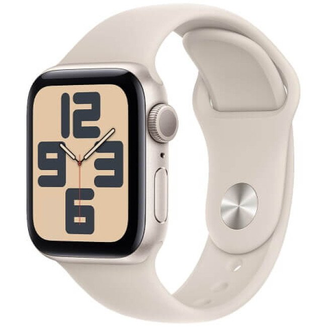 Apple Watch SE 2 2024 GPS 44mm Starlight Aluminium Case with Starlight Sport Band M/L (MXEV3)